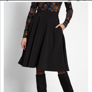 ModCloth Black Midi Skirt